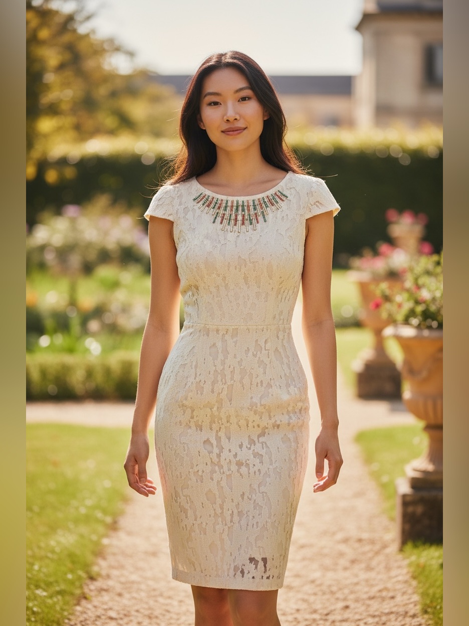 Antonio Melani Ivory Lace Dress
